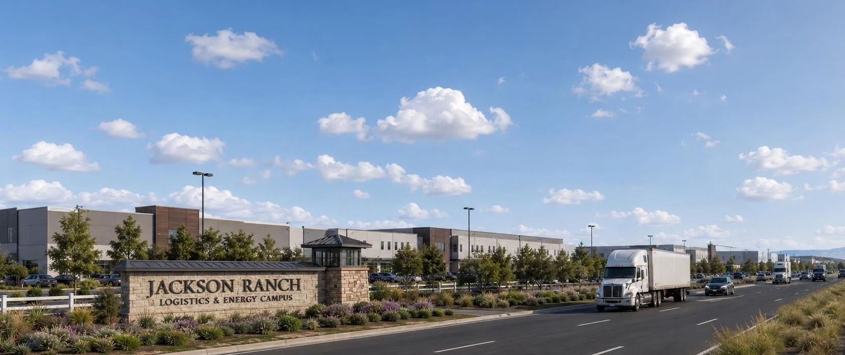 Conceptual rendering of an entrance to the planned Jackson Ranch industrial campus